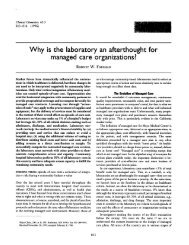 Why isthe laboratory an afterthought for ... - Clinical Chemistry