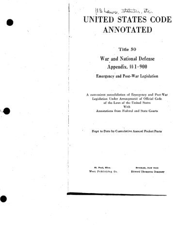 united states code annotated - William J Clinton Presidential Library