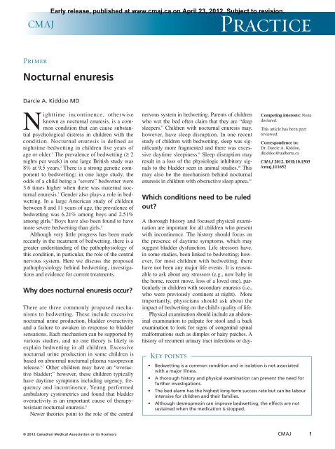 Nocturnal enuresis