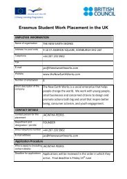 Erasmus Student Work Placement in the UK - Cmepius