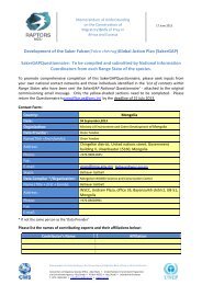 INTERNATIONAL ACTION PLAN FOR THE Species name, Scientific ...