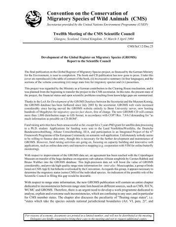 Convention on the Conservation of Migratory Species of Wild ...