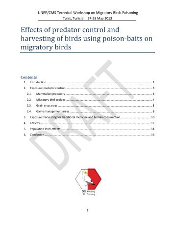 Effects of predator control and harvesting of birds using poison-baits ...
