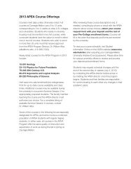 2013 APEA course list - Carnegie Mellon University