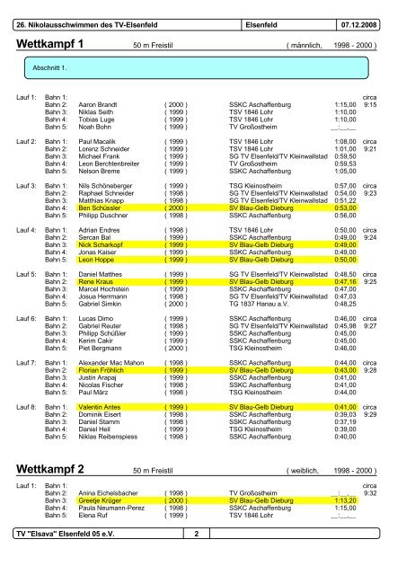 Wettkampf 1 Wettkampf 2 - Sportverein Blau-Gelb Dieburg ev