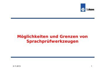 Möglichkeiten und Grenzen von Sprachprüfwerkzeugen - tekom