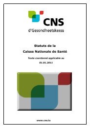 Statuts CNS - Caisse nationale de santé