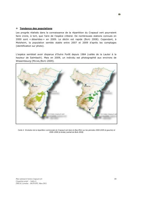 plan national d'action pour la conservation du crapaud vert