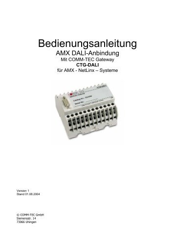 Bedienungsanleitung - COMM-TEC