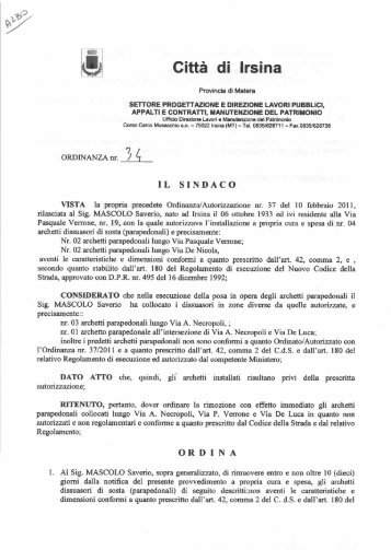 Ordinanza n. 34_2012.pdf - Comune di Irsina