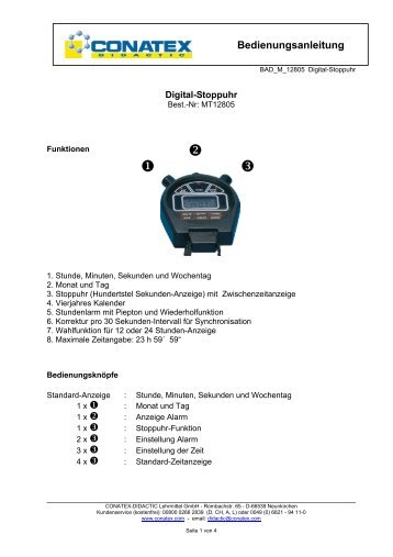 Stoppuhr, digital - Conatex-Didactic Lehrmittel GmbH