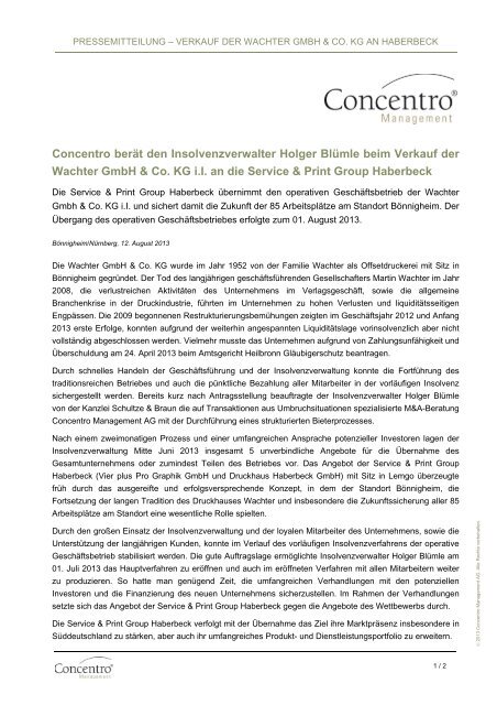 Pressemitteilung: Wachter GmbH & Co.KG an die Service & Print ...