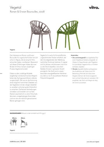 Produktdatenblatt zum Vegetal Stuhl von Vitra (PDF 604 KB) - Connox