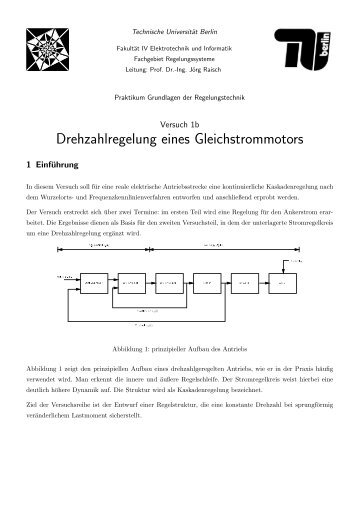 Drehzahlregelung eines Gleichstrommotors - Fachgebiet ...