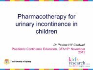 Pharmacotherapy for urinary incontinence in children