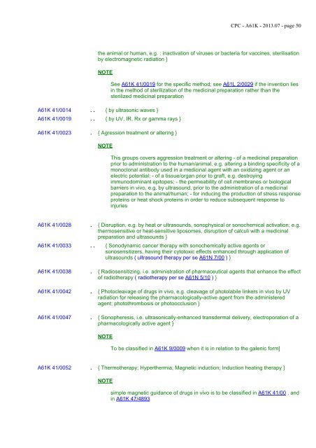 A61K - Cooperative Patent Classification