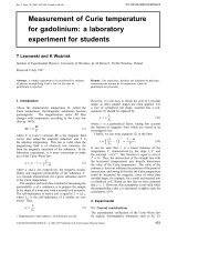 Measurement of Curie temperature for gadolinium: a laboratory ...