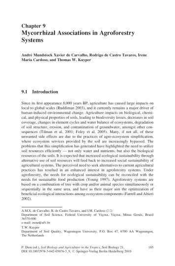 Mycorrhizal Associations in Agroforestry Systems - Corpoica