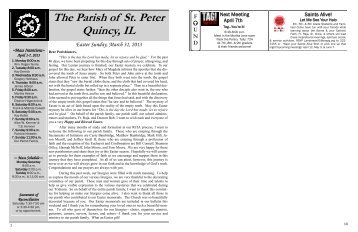 Weekly Bulletin - March 31, 2013 (Easter) - Church of St. Peter ...