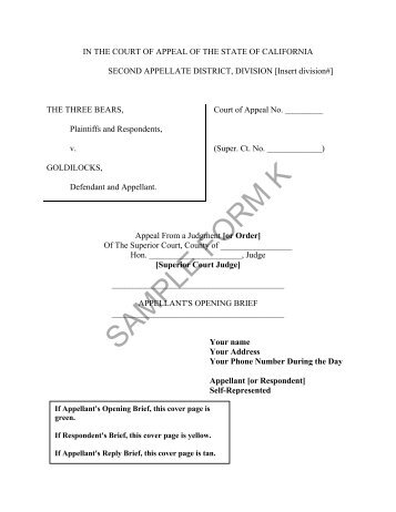 item sp12 05 response form california courts california appellate brief format