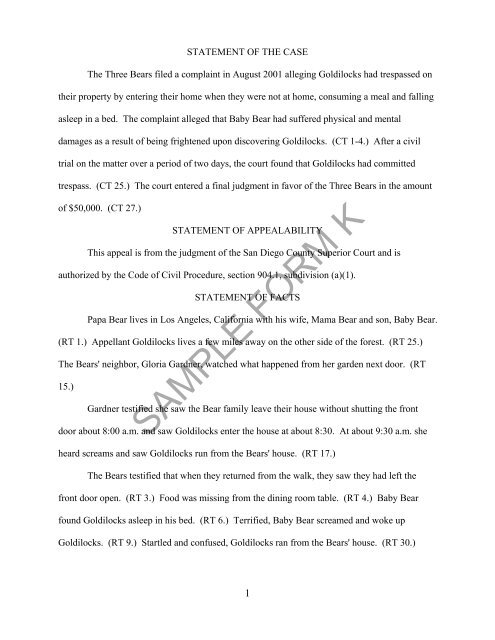 SAMPLE FORM K - California Courts - State of California