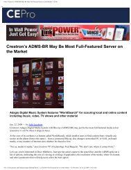 ADMS Most Full-Featured Server Available - Crestron