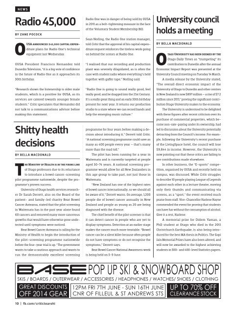 Issue 15 | July 09, 2012 | critic.co.nz
