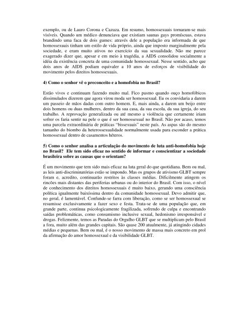 Entrevista com João Silvério Trevisan, jornalista, cineasta e militante ...