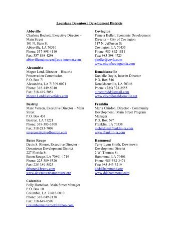 Louisiana Downtown Development Districts