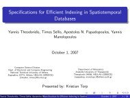 Specifications for Efficient Indexing in Spatiotemporal Databases