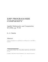 LISP Program-Size Complexity - Department of Computer Science