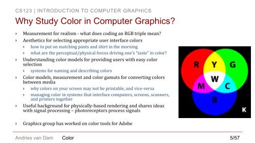 Introduction to Color - Brown University