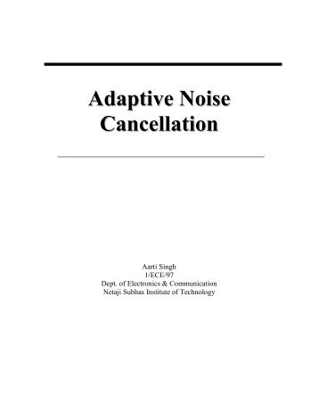 Adaptive Noise Cancellation