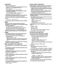 Logarithms Napier Briggs Basic operations with logarithms Using a ...