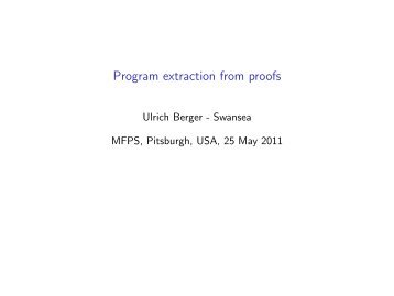 Program extraction from proofs