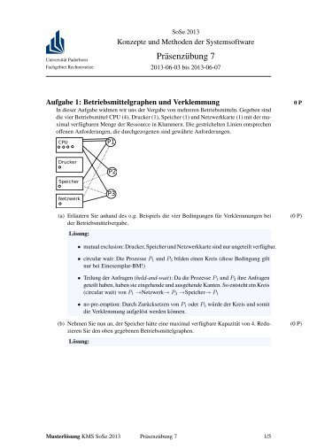 Präsenz¨ubung 7 - Universität Paderborn