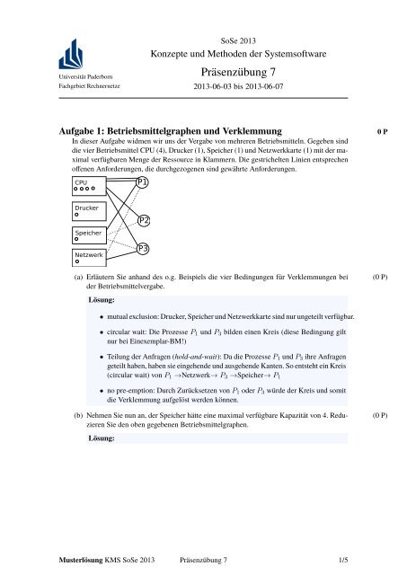 Präsenz¨ubung 7 - Universität Paderborn