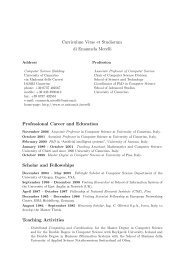 Curriculum Vitae et Studiorum di Emanuela Merelli Professional ...