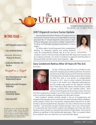 The Utah Teapot Spring 2007 - School of Computing - University of ...