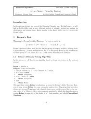 Lecture Notes : Primality Testing Introduction 1 Fermat's Test