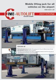 Mobile lifting jack for all vehicles on the airport - Autolift Gmbh