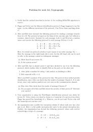 Problems for week 5-6, Cryptography