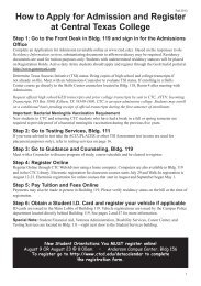 Schedule Bulletin - Central Texas College