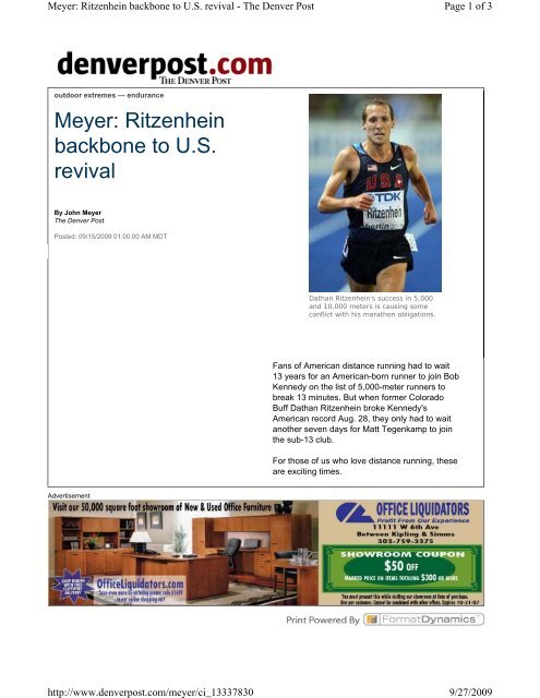 Meyer: Ritzenhein backbone to U.S. revival - CUBuffs.com