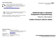 Colles fracture advice sheet - Cambridge University Hospitals