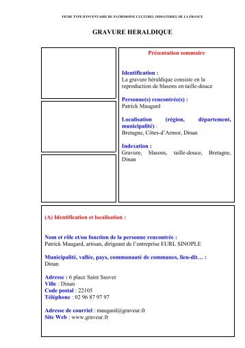GRAVURE HERALDIQUE - Ministère de la Culture et de la ...