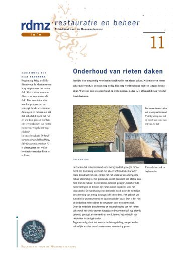11. Onderhoud van rieten daken - Rijksdienst voor het Cultureel ...