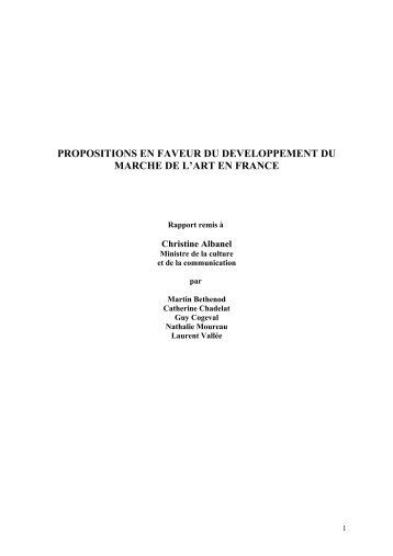 Rapport - Ministère de la Culture et de la Communication