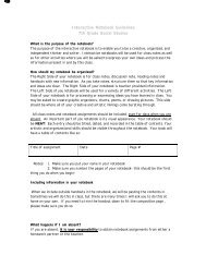 Interactive Notebook Guidelines 7th Grade Social Studies