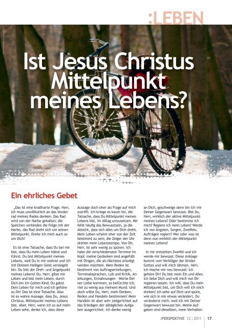 LEBEN Ist Jesus Christus Mittelpunkt meines Lebens? - Perspektive